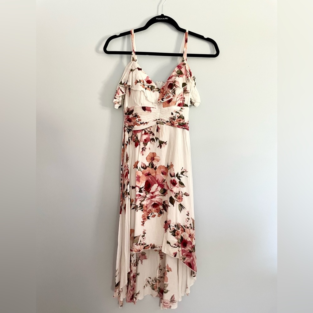 Cold shoulder short engagement dress